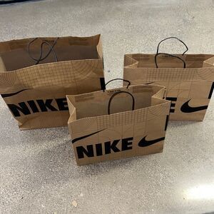 NIKE Paper Shopping Bags-Lot of 3 (1 Large 2 Medium Size)